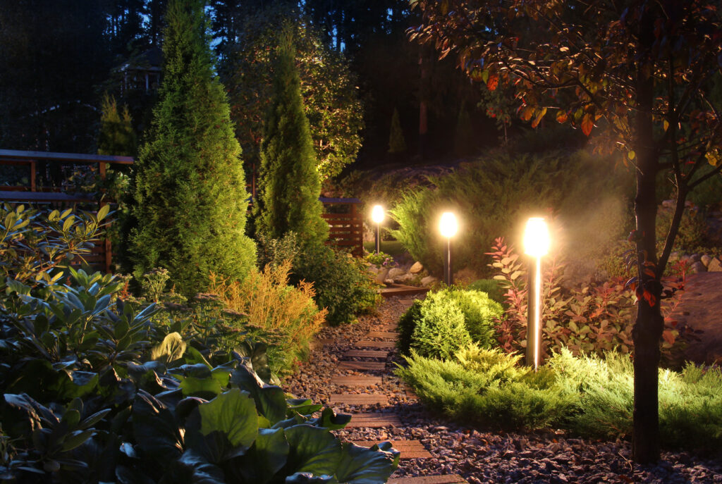 illuminated patio