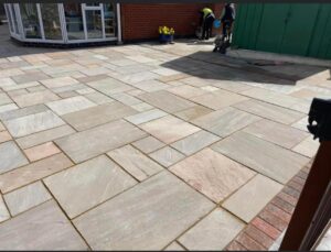 Indian Sandstone Patio install
