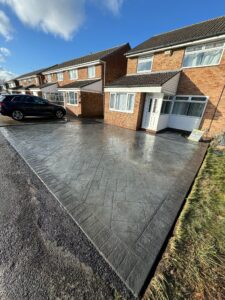 Gun Metal Imprinted Concrete