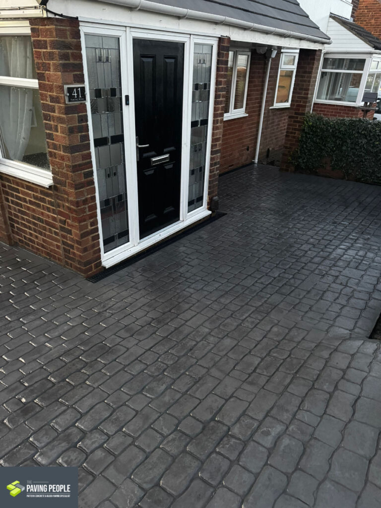 Cobble Print Charcoal Concrete Imprint