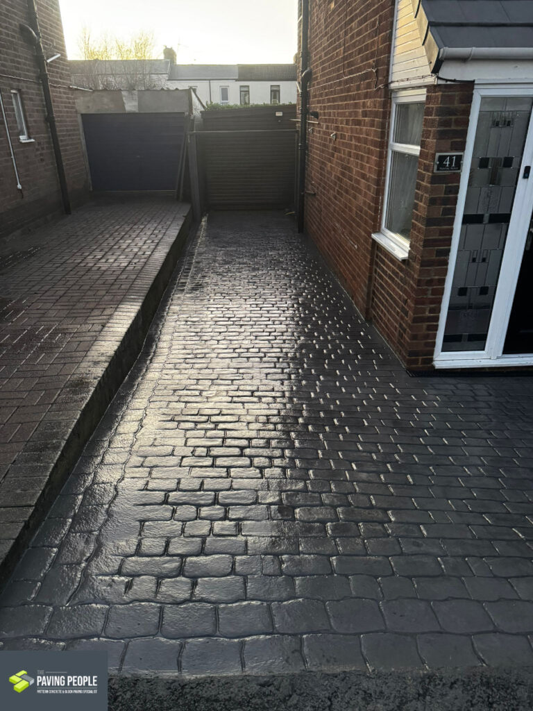 Cobble Print Charcoal Concrete Imprint